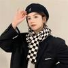 Checkerboard Scarf Women's Autumn and Winter Black and White Plaid Korean Style Literary Versatile Student Warm Scarf Trendy