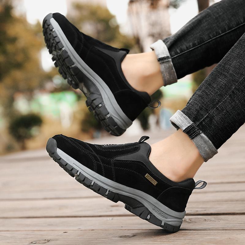 Zapatos de exterior para hombre de gran tamaño, zapatillas de deporte, zapatos de cuero de ante, zapatos de senderismo para hombre