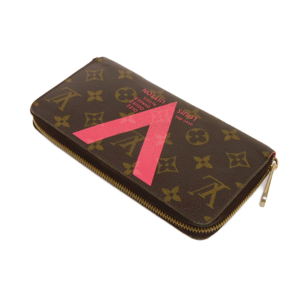 Used 12564 Zippy Wallet M60936 7940 Old Model LV Logo Flower Pink Zip Around Monogram V-Line Grenade Unisex from Japan