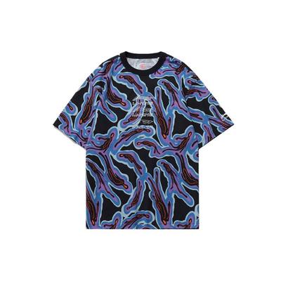 Li Ning Loose Casual Round Neck T-Shirt Color Block Men Tops AHSR373-1