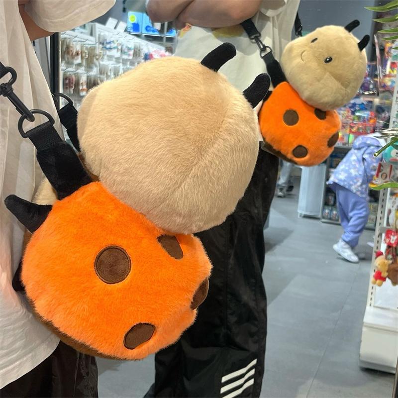 TreasuringU Cartoon Bee Plush Backpacks Cute Animals Soft Texture Shoulder Bag Yellow Stuffed Toy Sets Birthday Surprise Gifts