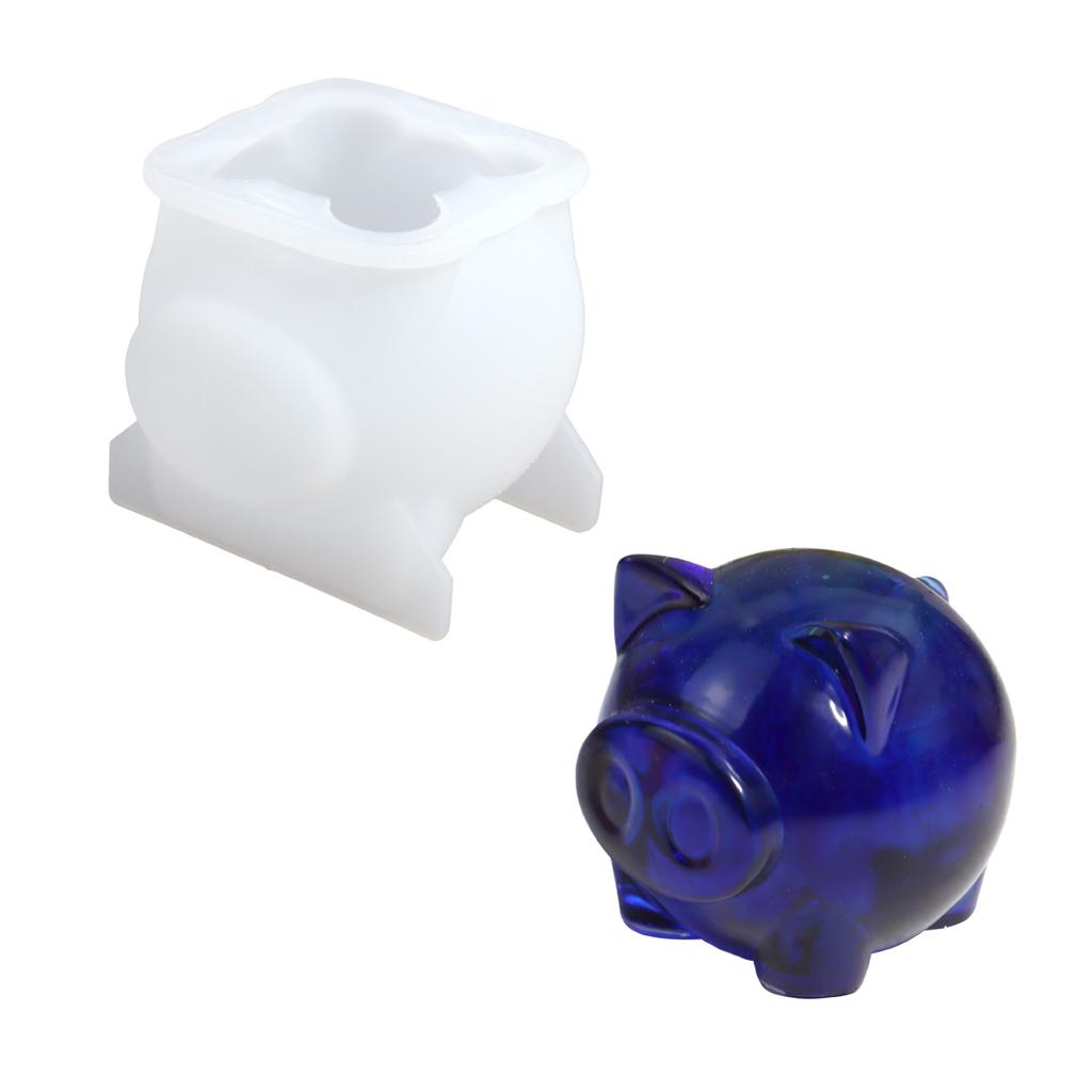 Piggy Candle Holder Mold Piggy Candle Holder Silicone Mold Creative DIY Candle Gypsum Cement Mold