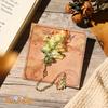 Metal Bookmarks - Vintage Leaf Shape Bookmarks Set, Enamel Gold Edge Book Page Clips, Elegant Chinese Style Reading Accessories (8cm X 8cm)