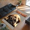 Pug Theme Crystal Velvet Floor Rug Personalized Custom Name Text Warm Carpet Home Decoration