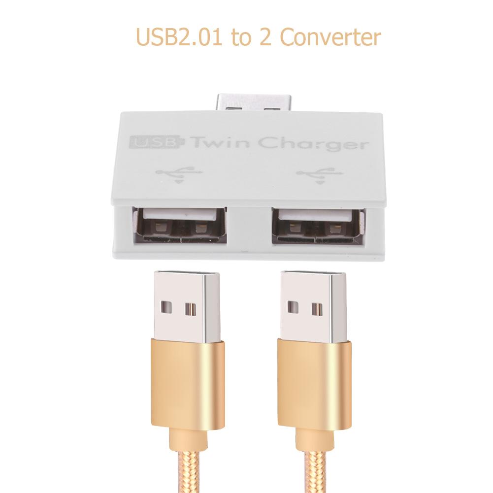 Newest USB 2.0 Male to Twin Female Charger Dual 2 Port USB DC 5V Charging Splitter Hub Adapter Converter Connector