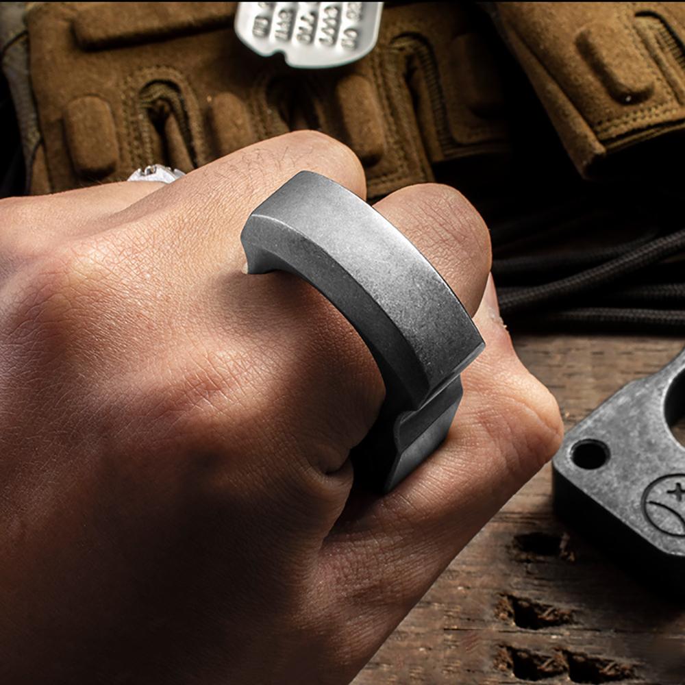 2Pcs Outdoor Edc Knuckle Survival Escape Tool 3Cr13 Stainless Steel Silver+Gray