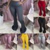 Herbst Damen Mode Sexy Lange Hosen Lässig Schlank Fitness Einfarbige Skinny Weit Ausgestellte Hosen