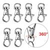 DIY Sewing Hardware 50 Pieces Silver Metal Keychain Fasteners with Spring Clip Hook and Rotating Link for Bag Trim Repair and Trim Fitting