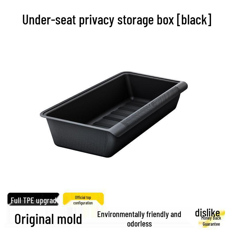 Tesla Model Y Under-Seat Storage Box with Lid - Center Console Organizer Modification