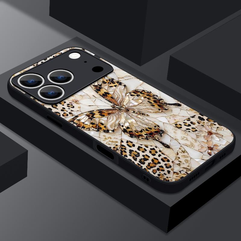 Thin Ring Magnetic For Magsafe Case For iPhone 17 Pro Max Case iPhone 16 15 14 13 Pro Max 17E Butterfly Print Hybrid TPU+PC Matte Cover