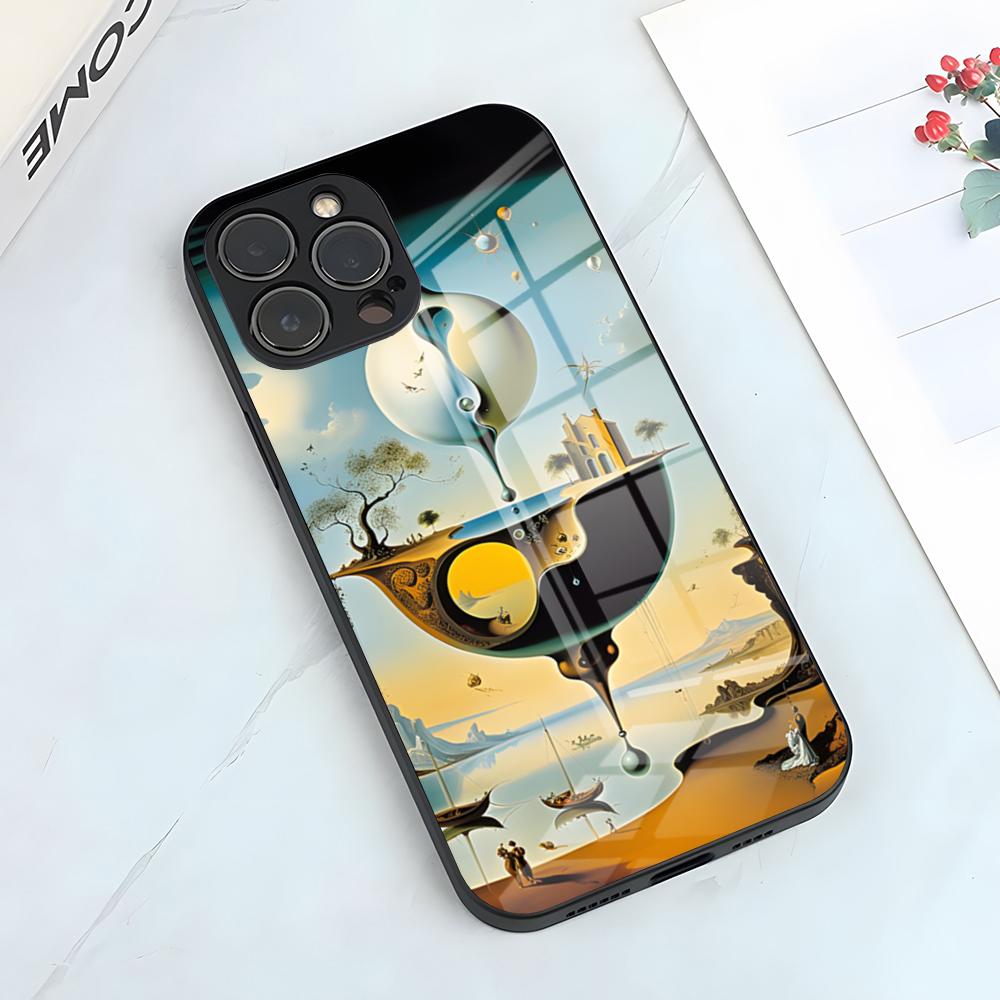 

Salvador Dali Art Phone Case For IPhone 17 Pro Max 15 Pro 16 14 Plus 12 13 Mini 11 Pro Shockproof Glass Cover iPhone15