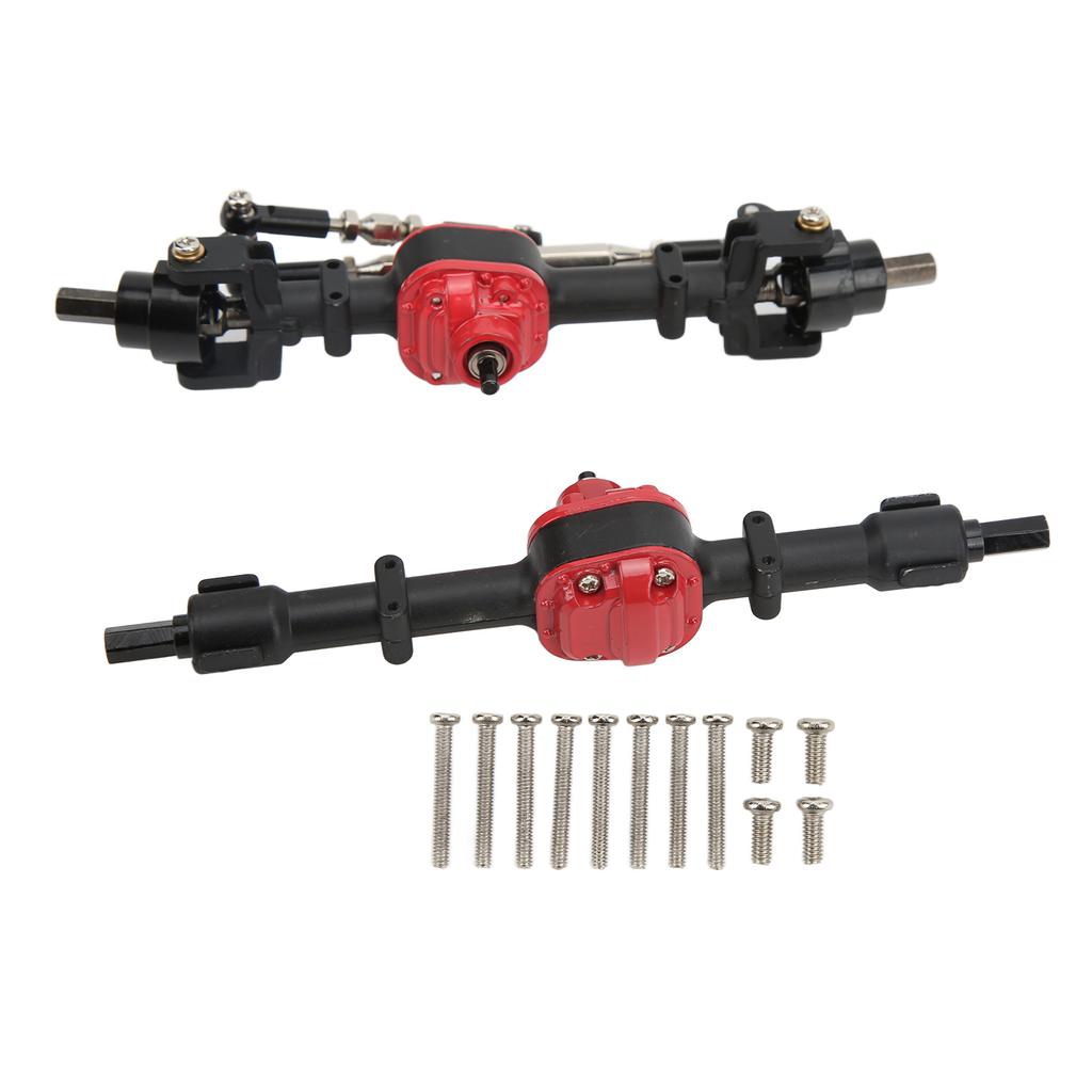 RC Car Metal Front Rear Axle Set for MN D90 D91 99S FJ45 1 12 RC Car Upgrade PartsBlack Red