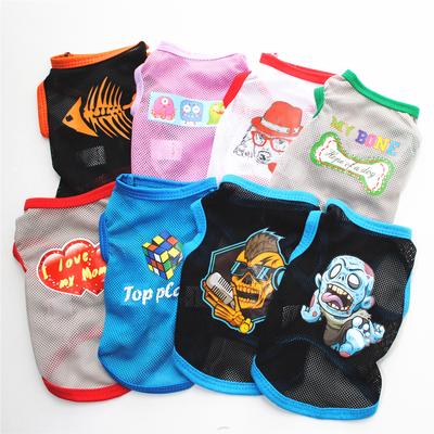 Mesh T-shirt Soft Puppy Breathable Dogs Clothes Cute Pet Dog Clothes Cartoon Clothing Summer Shirt Casual Vests for Small Pet Supplies