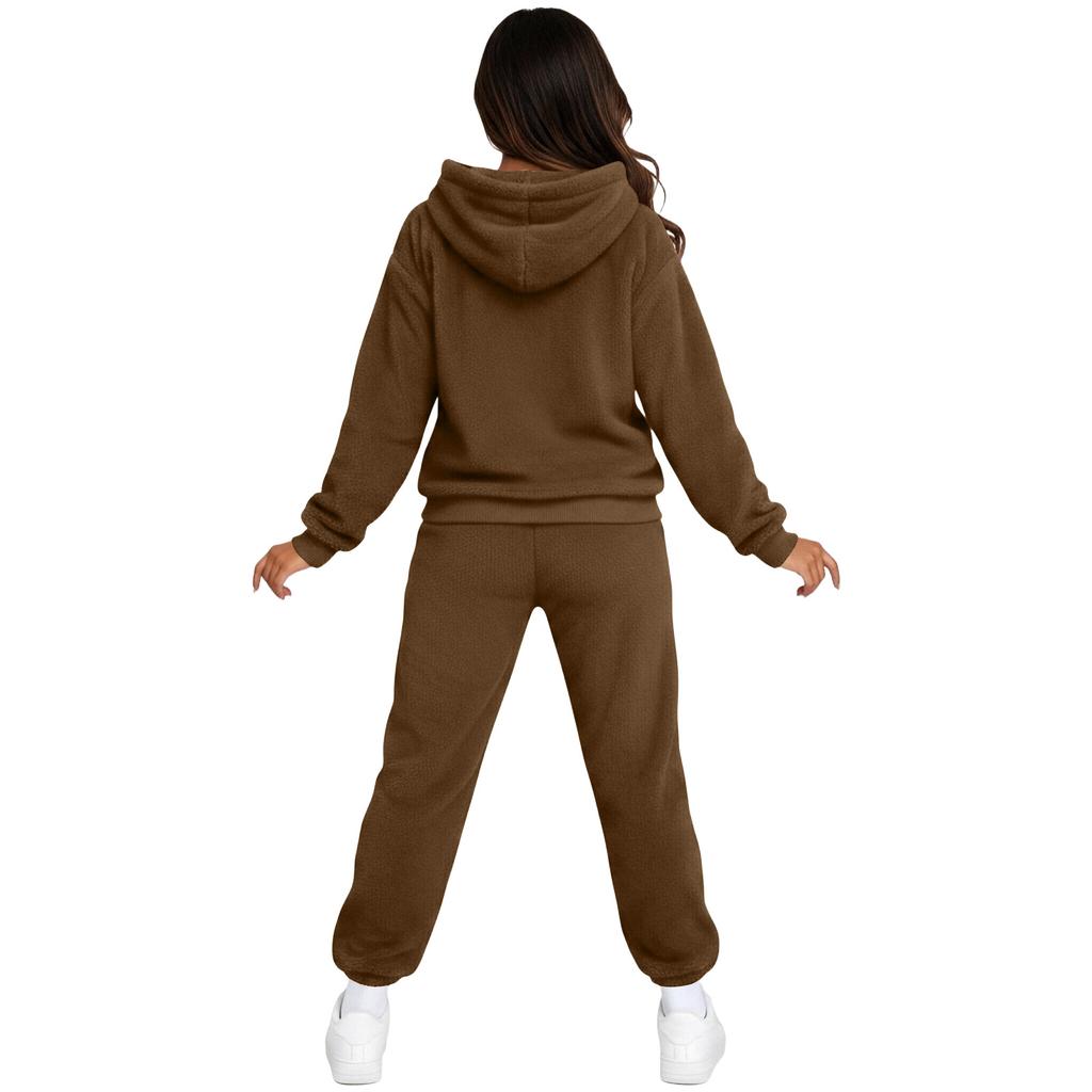 Women's Sweatshirt and Sweatpants Set Long Sleeve Elastic Waist Casual Fall Winter Wear