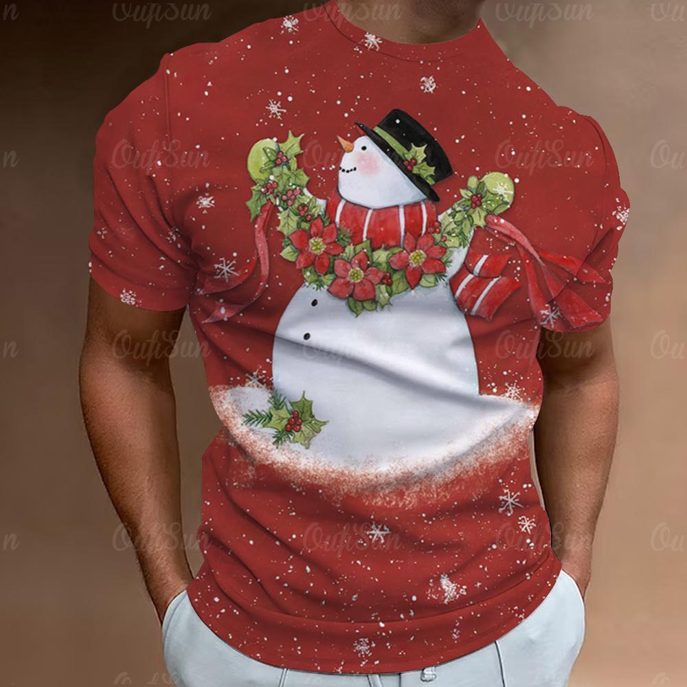 Funny Santa Claus Print Christmas T-Shirts 3d Oversized Tops Tees Mens Shirts Summer Holiday Casual O-Neck Male Harajuku Clothes