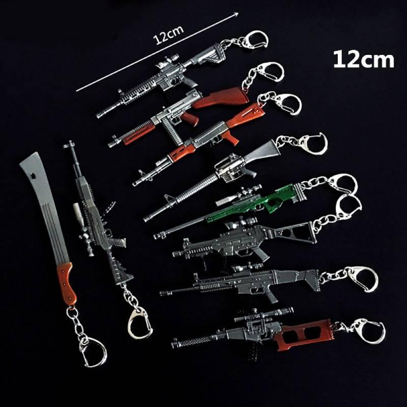 Gun Model Pubg Keychain Metal Game Peripheral Backpack Pendant Gift Children