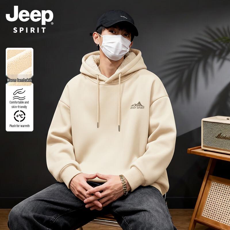 

JEEP SPIRIT Men s Winter Fleece Lined Hooded Sweatshirt M
