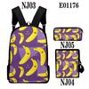 Classic Novelty Peculiar Fruit 3D Print 3pcs/Set Pupil School Bags Laptop Daypack Backpack Inclined Shoulder Bag Pencil Case