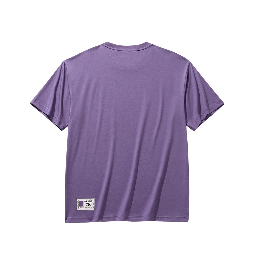 Anta Lifestyle Series Short Sleeve Knitted Shirt Summer T-Shirt Unisex tops Crystal-Purple 972628112-1