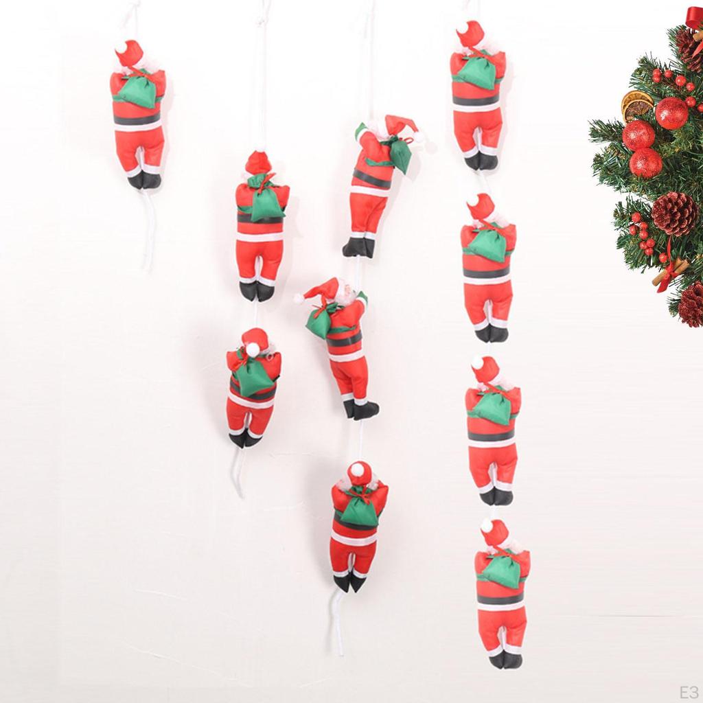Climbing Santa Claus on Rope Ladder Hanging Decoration,Christmas Tree Ornament Xmas Decor for