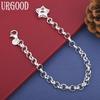 925 Sterling Silver Five-Pointed Star Side Chain Handheld Bracelet Gift Jewelry