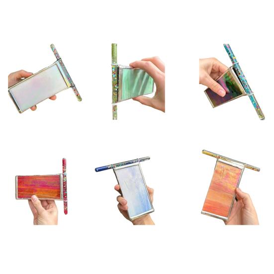 Ein Buntglas-Kaleidoskop Handgefertigt 3 Seiten Farbiges Aura-Scope Kaleidoskop mit Glitzerstab für Weihnachten Geburtstag Jubiläum Hochzeitsgeschenke