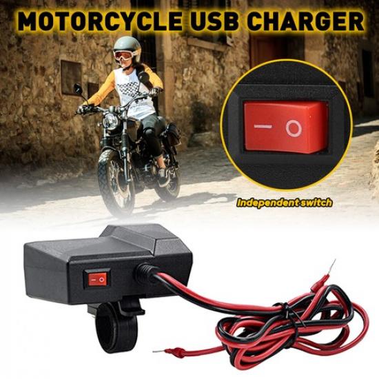 Dual Port Charger USB Power Socket Outlet Plug Waterproof Adapter For Motorcycle