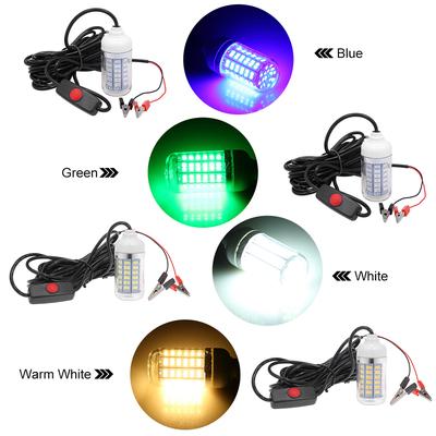 12V 15W Underwater Fishing Attract Light LED Lamp Fish Finding System Light with 30ft Power Cord and