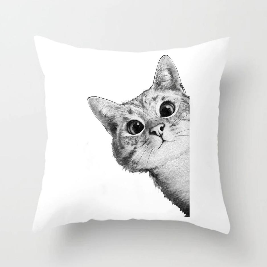 Cute Cartoon Cat Pillow Case Printed Quality Home Decorative Pillows Kids Bedroom Sofa Decor Pillowcase Couch Cushion 45*45cm