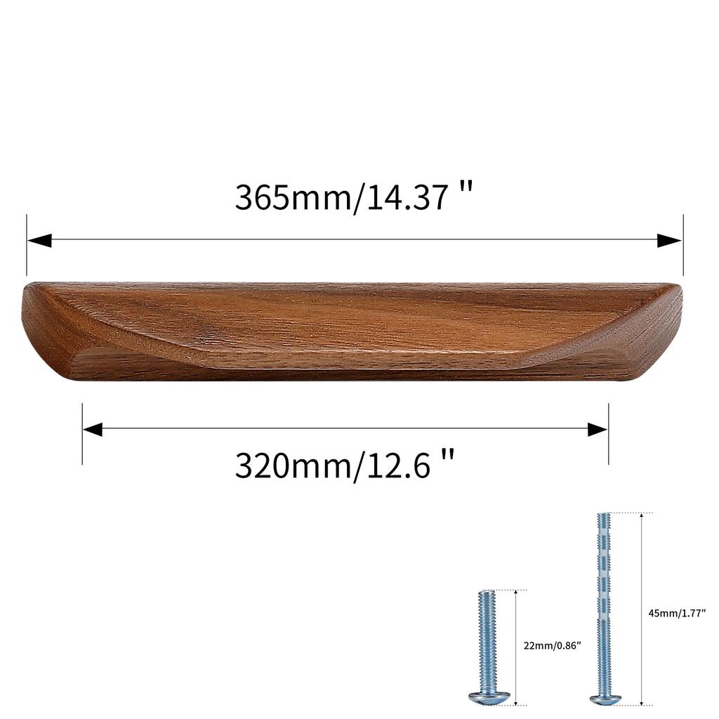 Wooden Pulls Wardrobe Door Handle Beech Wood Black Walnut Drawer Knob Cabinet Bedside Table Pull