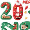 2026 Christmas Window Stickers Santa Claus Snowflake Star Pattern Glass Xmas Decals Indoor Holiday Decoration