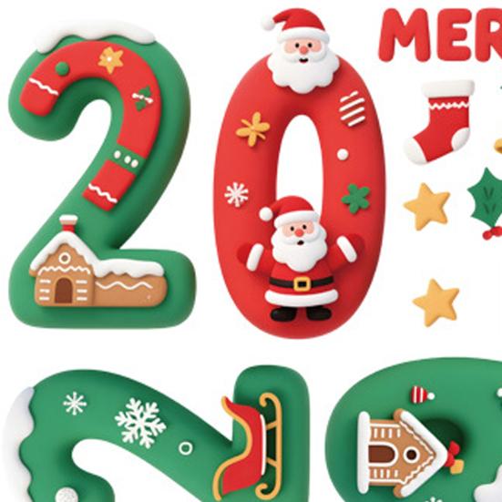 2026 Christmas Window Stickers Santa Claus Snowflake Star Pattern Glass Xmas Decals Indoor Holiday Decoration