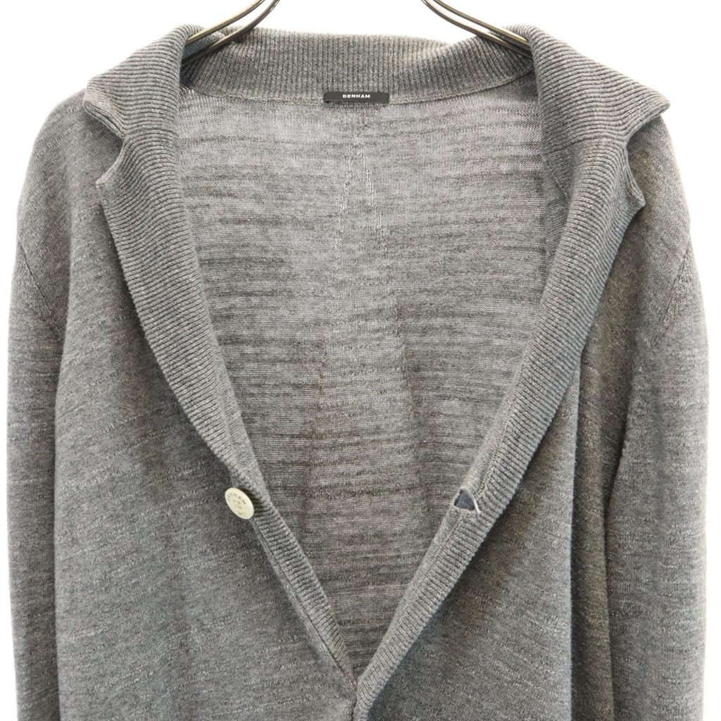 DENHAM Long Sleeve Open Color Cardigan S Gray Knit Men's Used