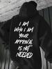 Unisex Fall Autumn Retro Vintage I Am Who I Am Slogan Graphic Print Hoodie Casual Long Sleeve Pullover Top for Daily Wear