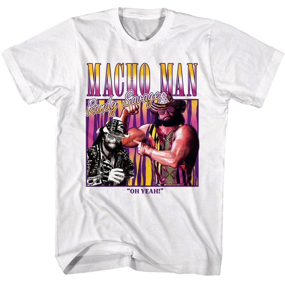 Macho Man Neon Zebra Stripes Men T Shirt L
