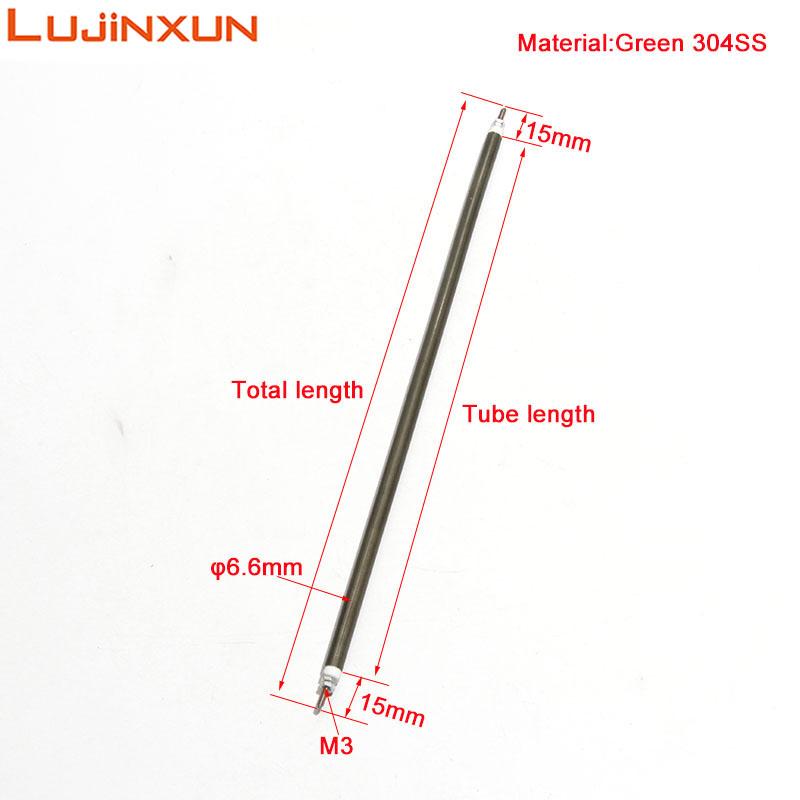 LUJINXUN 300W Air Heater Tube 340/345/350/355/360mm Electric Oven Heating Pipe 6.6mm Green 304SS 110V/220V 300W/350W 2pcs/lot 110V золотой