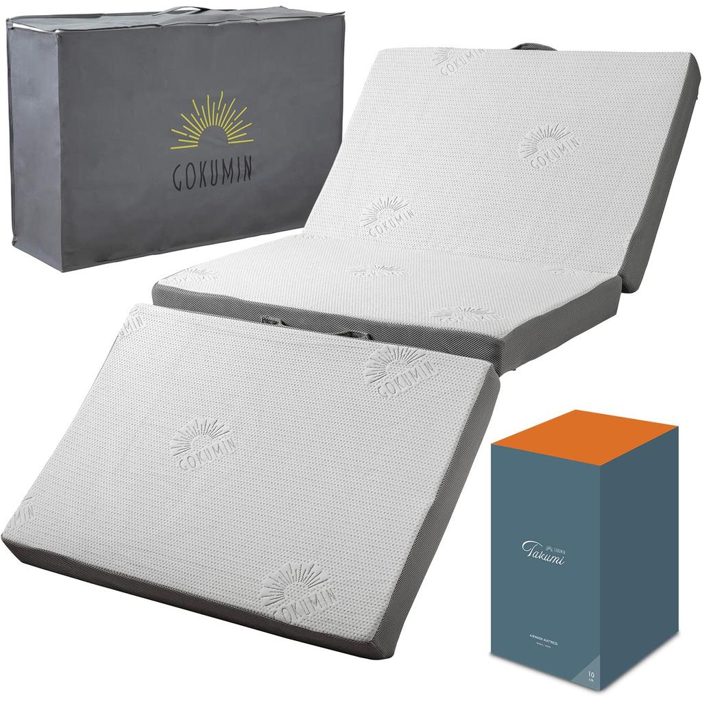 GOKUMIN High Made In Bed Thickness 36D 150N Urethane for Clean and Pet Airwash Mattress, Resilience, Single, Washable, Japan, Mat, 3.5cm, Tri-fold,