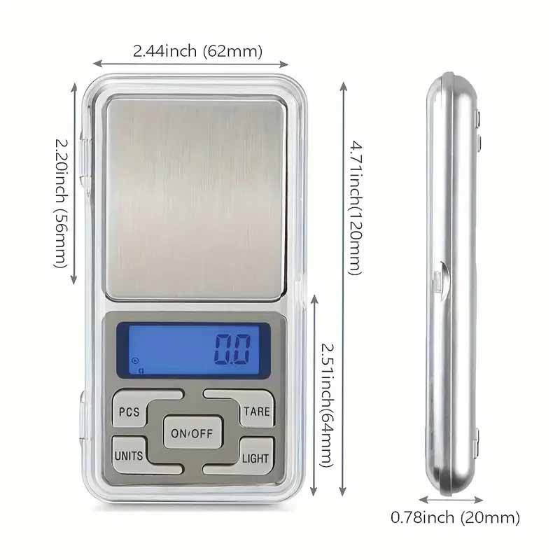 500g/0.01g Electronic Jewelry Scale Stainless Steel Mini Pocket Scale Mobile Phone Scale, Electronic Carat Scale 1 PC