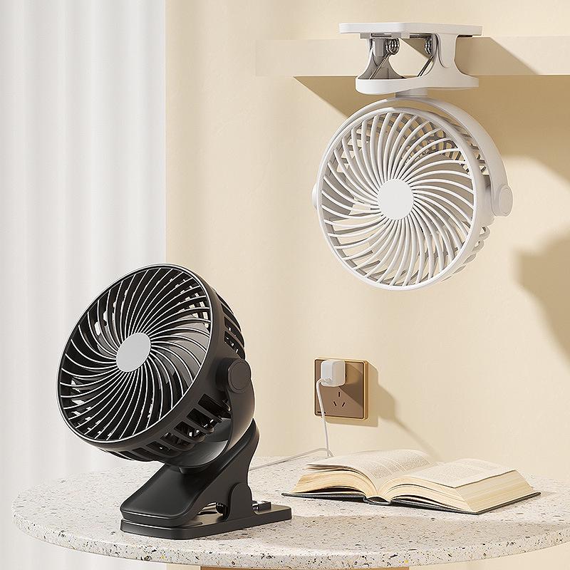 USB Rechargeable Silent Clip Fan for Desk or Wall