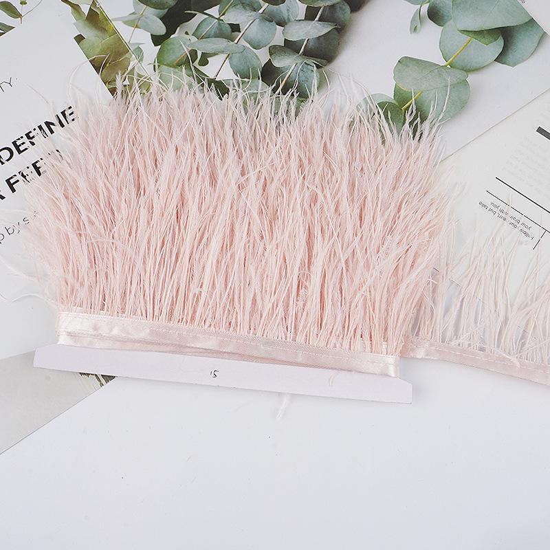 8-10Cm Ostrich Feather Wedding Dress Diy Performance Clothing Accessories Feather Tassel Including Webbing