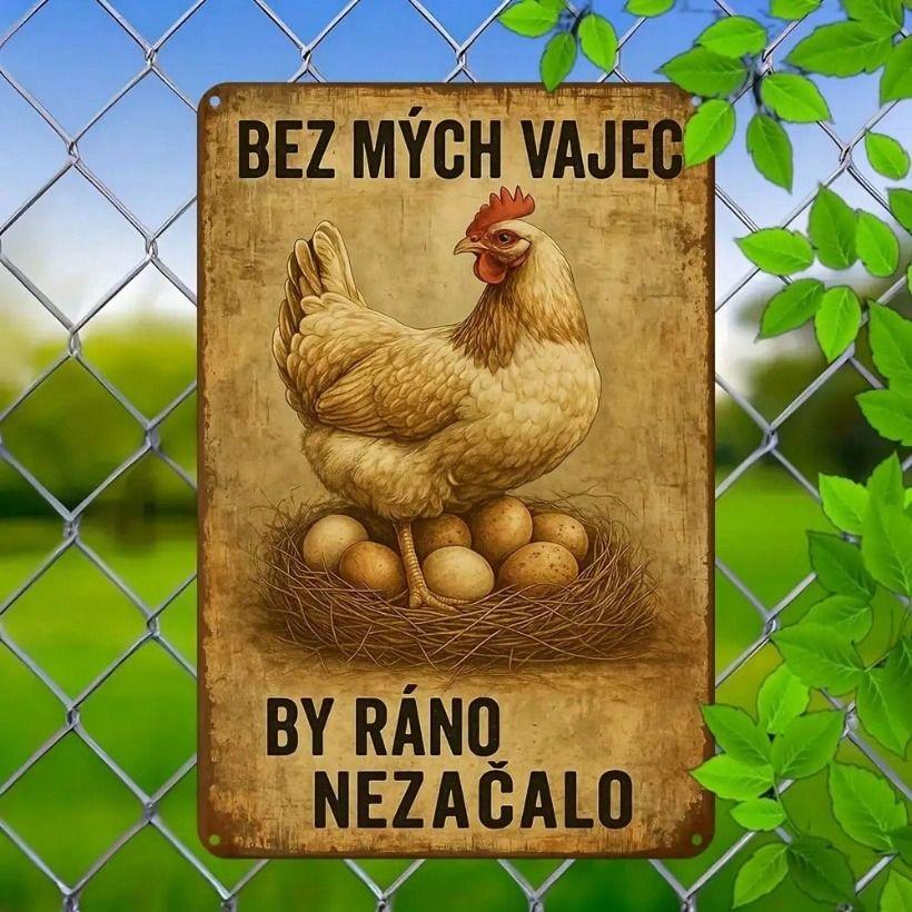 

Metal Wall Art Poster Vintage Czech Rooster Sign Rustic Home Decor