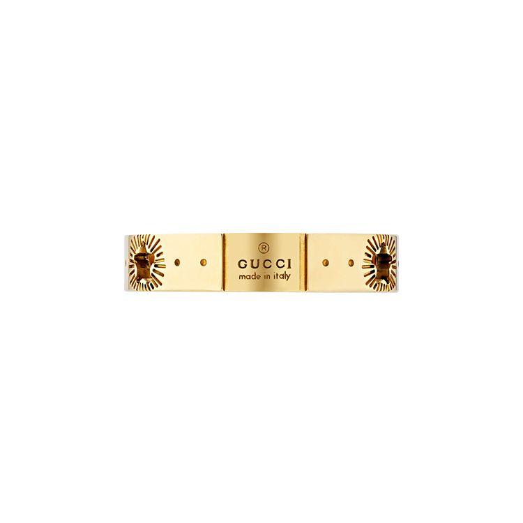 

Gucci Icon Series Star Hollow Pattern Design Shiny 18K Gold Ring Unisex rings 607339-J8500-8000 8