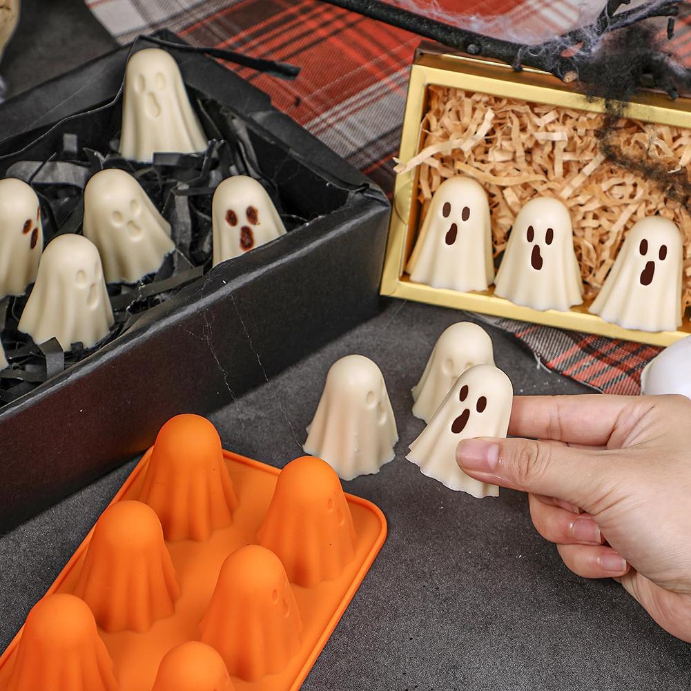 Ghost Chocolate Candy Molds Reusable Halloween Silicone Mold Cute Ghost Ice Mould for Jelly Chocolate Candy Gummy