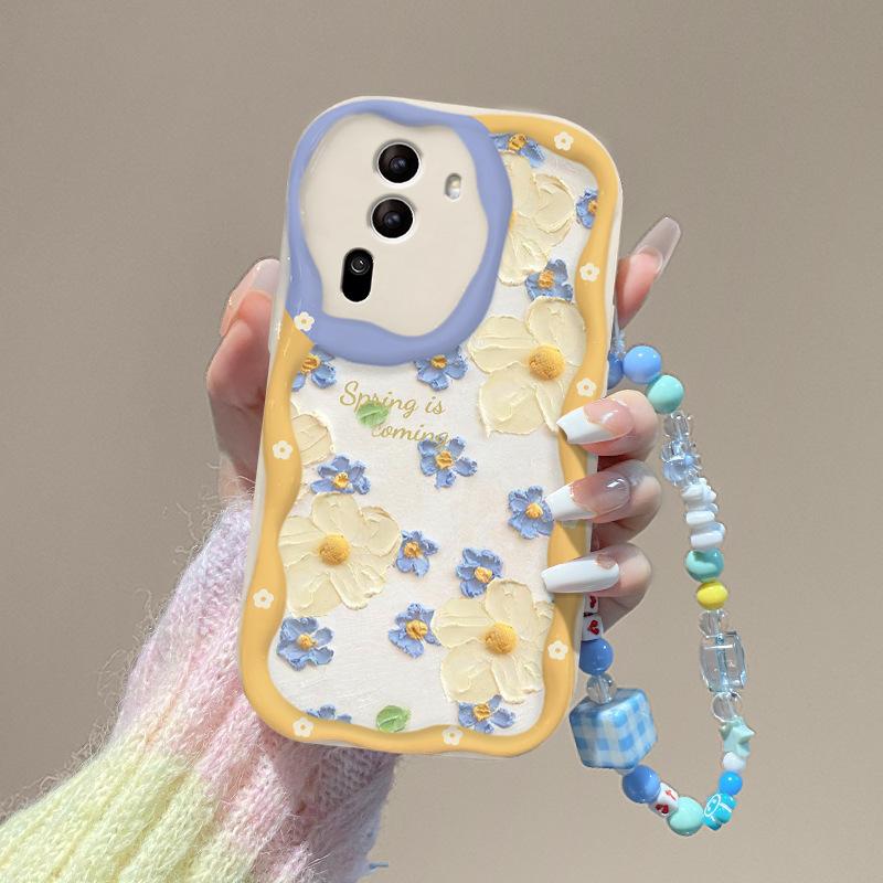 Applicable To Opporeno11/10/9pro Mobile Phone Case R17/15 Full Screen Oil Painting Flower Chain A53/72 Transparent