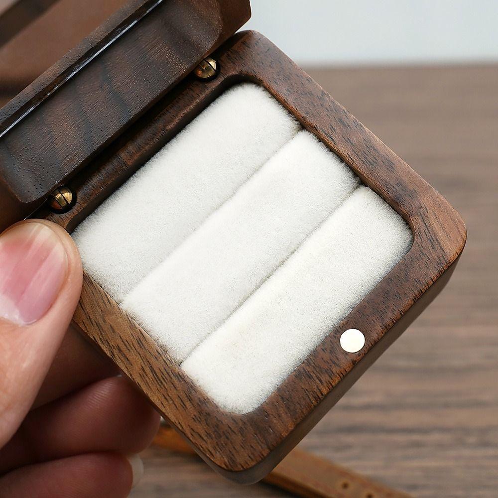 Wooden Earring Display Box Window Open Ring Display Box Jewelry Storage Box  Wedding Propose