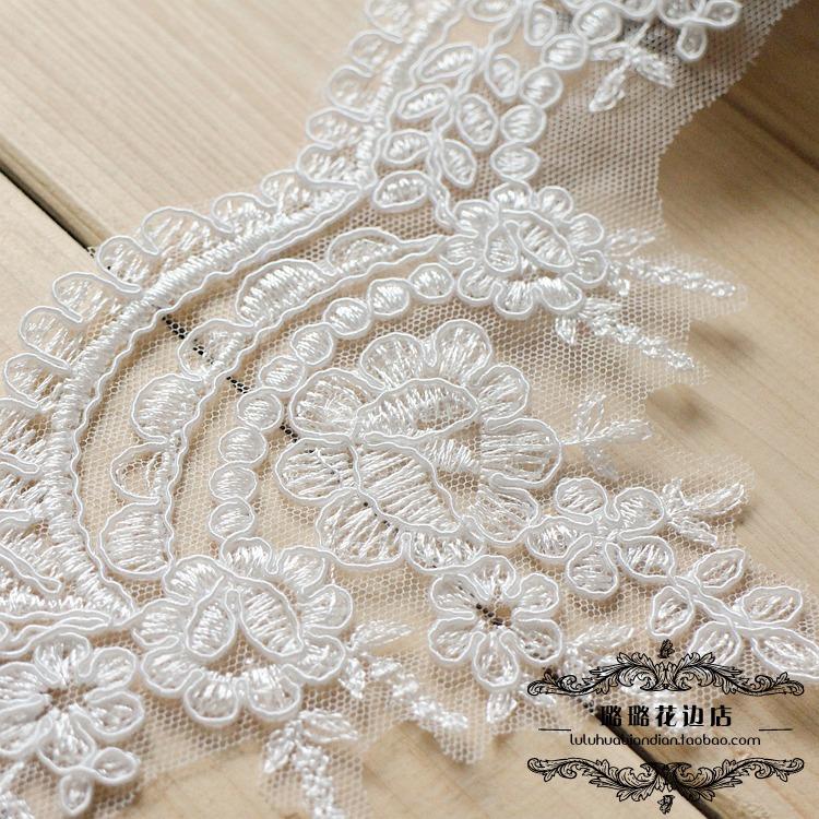 This White Car Bone Lace Lace Accessories, Wedding Headgear Handmade Diy Materials, Fabric Lace Applique