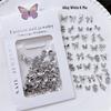Mixed Alloy Nail Art Charms: Silver Bow, Hollow Butterfly, White K, Mixed Metal DIY Accessories