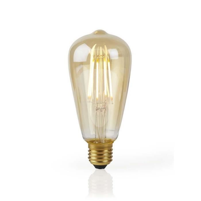 NEDIS Ampoule à Filament LED intelligente WiFi - E27 - ST64 - 5 W - 500 lm