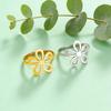 Stainless steel flower ring for women and girls golden and beautiful bohemian romantic ring engagement jewelry and gift