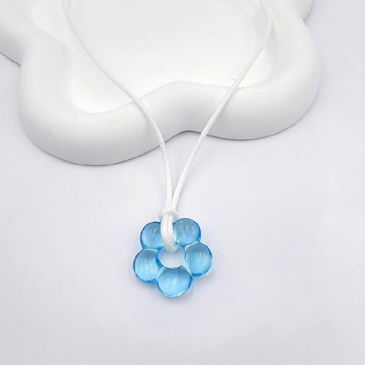 Glass Flower Pendant Necklace Choker Fashion Collar Neck Chain Party Jewelry